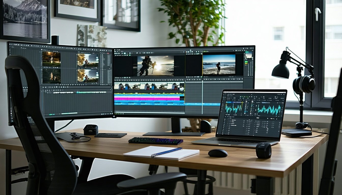 现代化视频剪辑工作台